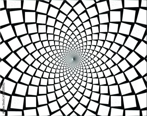 Dotted, dots, speckles abstract concentric circle. Spiral, swirl, twirl element.Circular and radial lines volute, helix.Segmented circle with rotation.Radiating arc lines.Cochlea