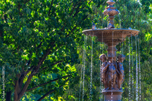 Closup of Boston Commons Brewer Fountain photo