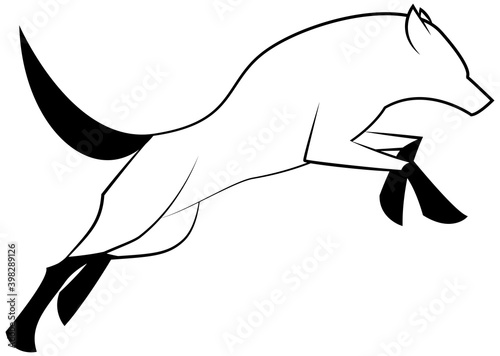 Vector - dog jump, isolated on white background