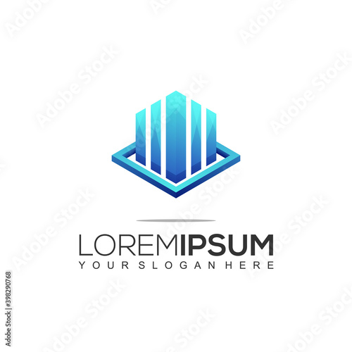 Modern Home Construction Logo Template