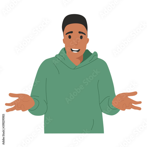 african, afro, amazed, american, astonished, awe, black, boy, business, cartoon, certain, crazy, disbelief, emotion, emotional, ethnic, expression, face, gesture, grimace, guy, hand, handsome, illustr