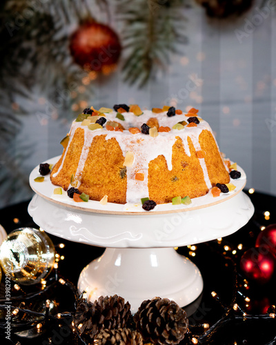 Bolo de Natal com frutas cristalizadas