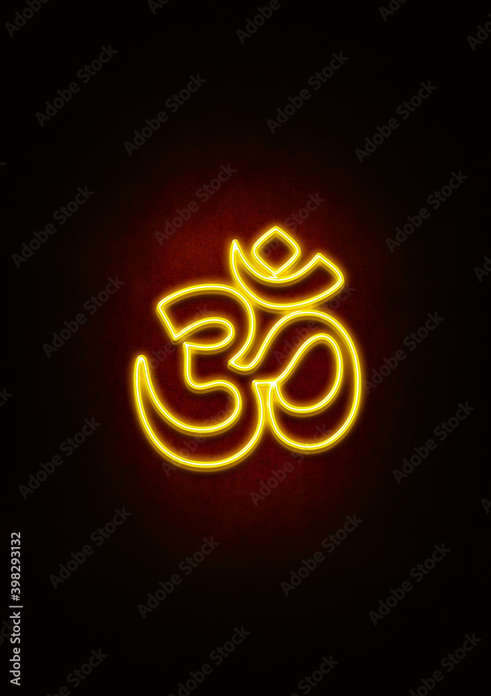 Gold Neon OM sign Gold Neon OM sign