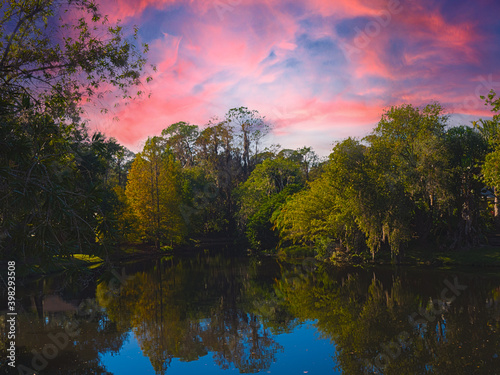 HDR Horizontal pond in Florida at sunset 1