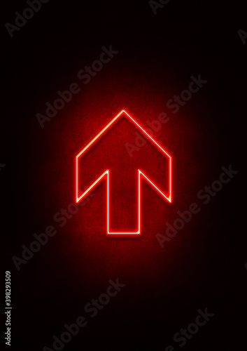 Red Neon Up Arrow Sign