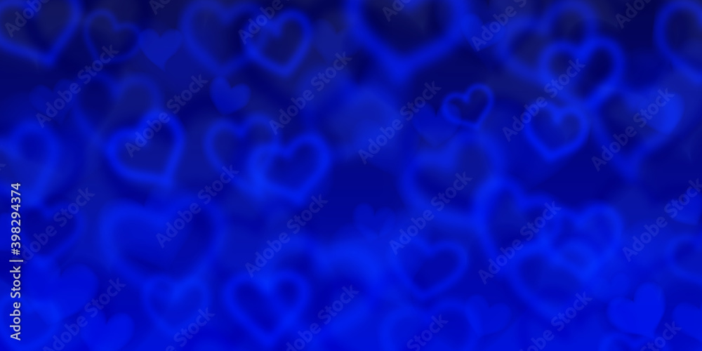 Background of blurry hearts in blue colors. Valentine's day illustration Background of blurry hearts in blue colors. Valentine's day illustration
