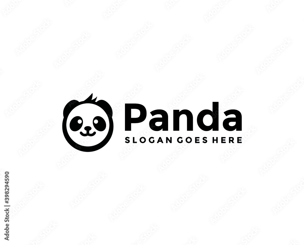 Fototapeta premium Panda logo design.Vector panda head logo template.