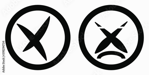 Cancel icon. Prohibition of action. Stop procedure. Cancel download. Vector icon.