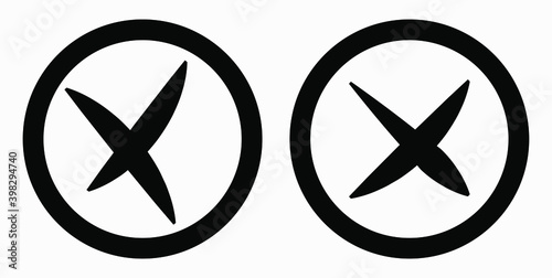 Cancel icon. Prohibition of action. Stop procedure. Cancel download. Vector icon.