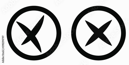 Cancel icon. Prohibition of action. Stop procedure. Cancel download. Vector icon.