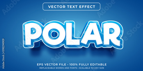 Editable text effect - polar ice text style