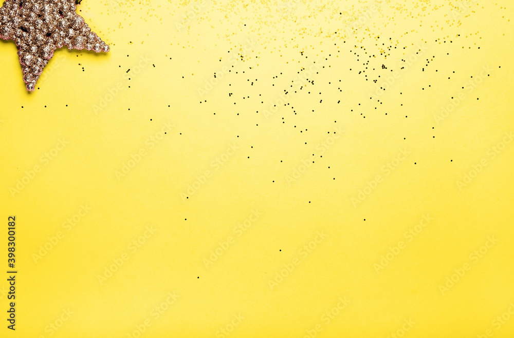 Yellow background with sequins