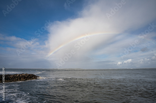 Rainbow over North Bay close to Westport, WA