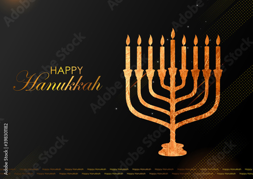 illustration of Happy Hanukkah, Jewish holiday festival greetings background