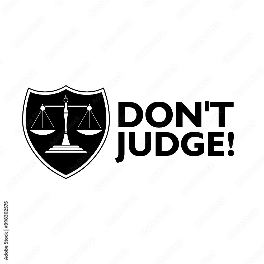 Don't judge shield icon isolated on white background Don't judge shield icon isolated on white background