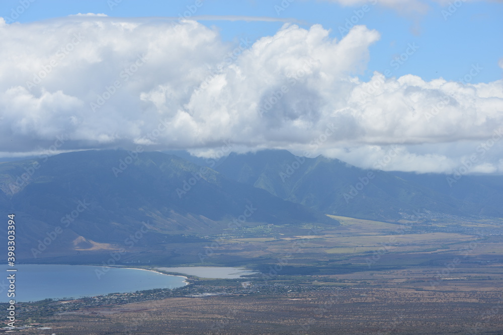 Valley seen from the mountains of Maui, Hawaii