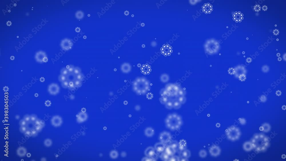 Holiday Background With Snowflakes Falling Effect, Blue Winter Scene Holiday Background With Snowflakes Falling Effect, Blue Winter Scene