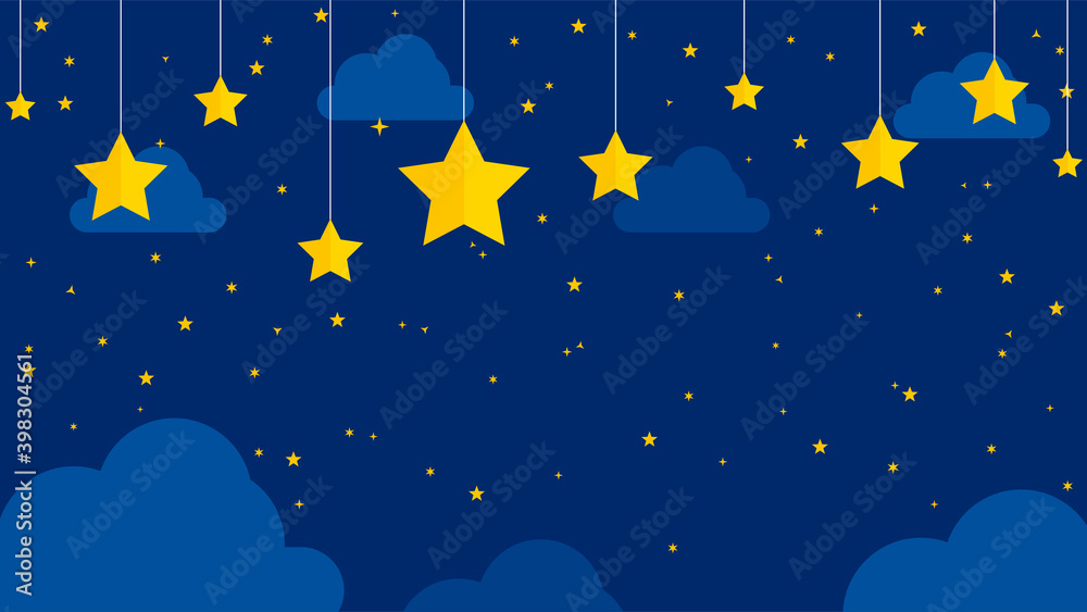 Fototapeta premium stars and clouds at night illustration