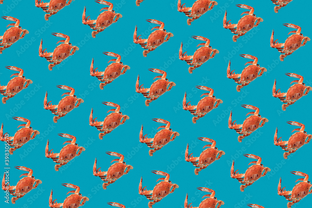 Seafood red crabs pattern. Seafood red crabs pattern.