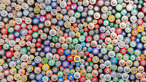 Colorful pattern from used batteries