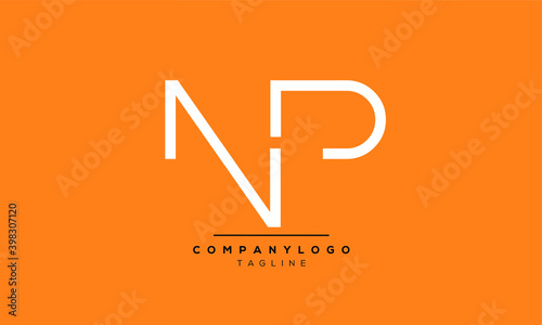  Alphabet letters Initials Monogram logo NP,PN