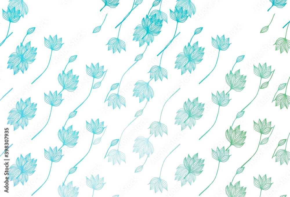 Light Blue, Green vector sketch pattern.