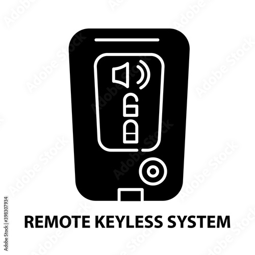 remote keyless system icon, black vector sign with editable strokes, concept illustration