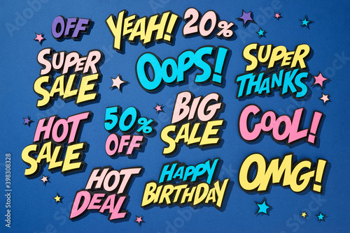 Sale promo discount shopping comic text speech bubble photo