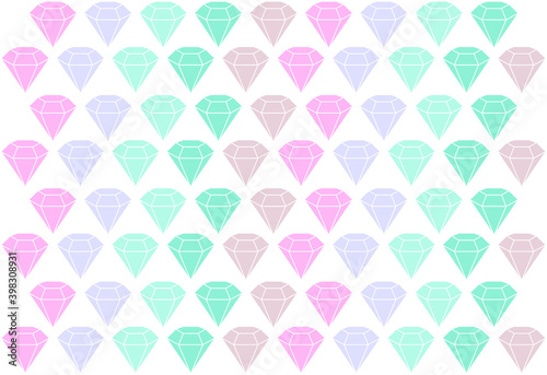 Diamond shapes different colors od stones for wall stickers