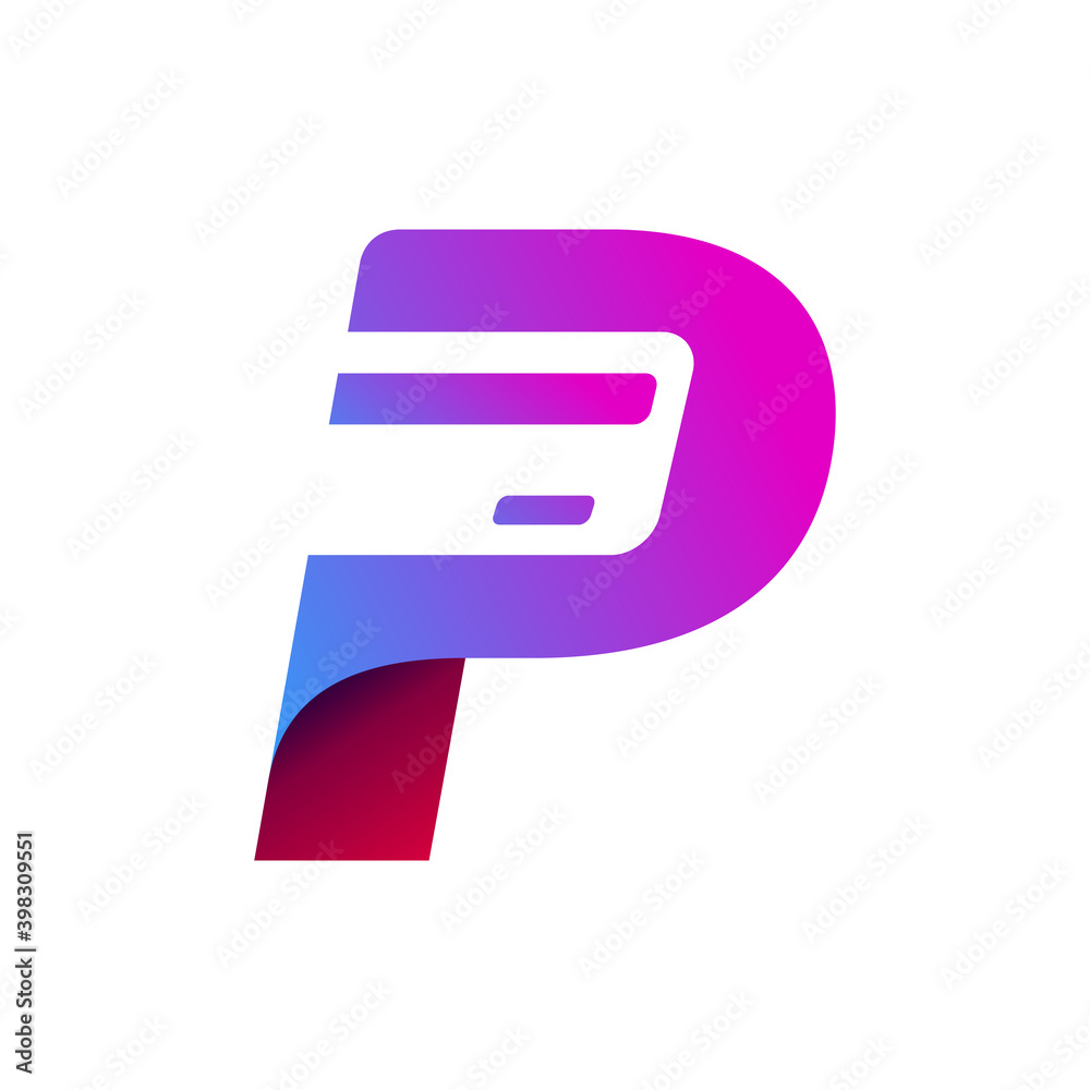 letter p logo with digital payment concept letter p logo with digital payment concept