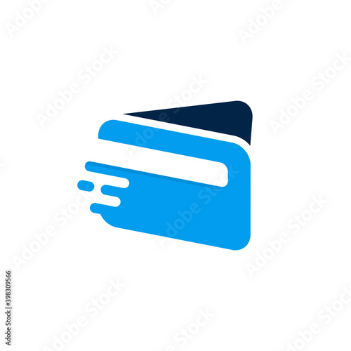 digital wallet icon logo with splash fast