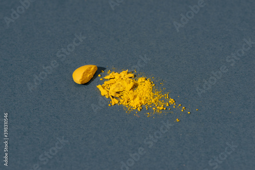A crushed pill.