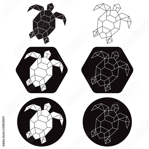 Vector abstract polygonal geometric turtle