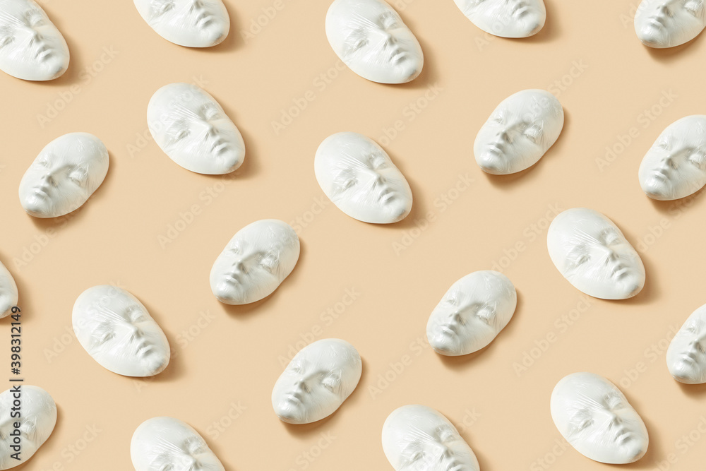 Pattern from plaster face masks. Pattern from plaster face masks.
