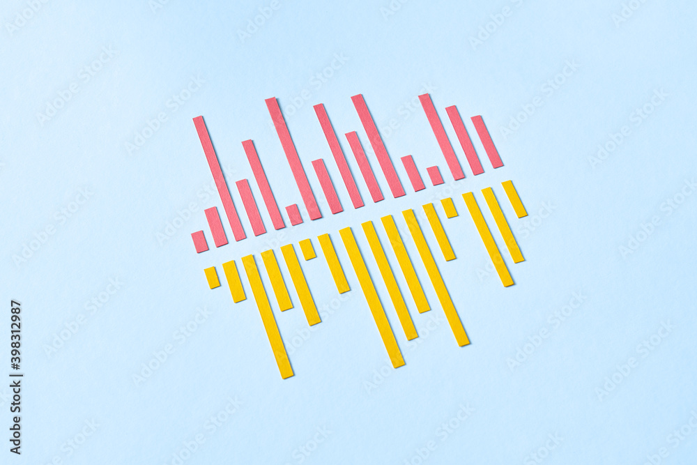 Handcraft diagrams from colored paper. Handcraft diagrams from colored paper.