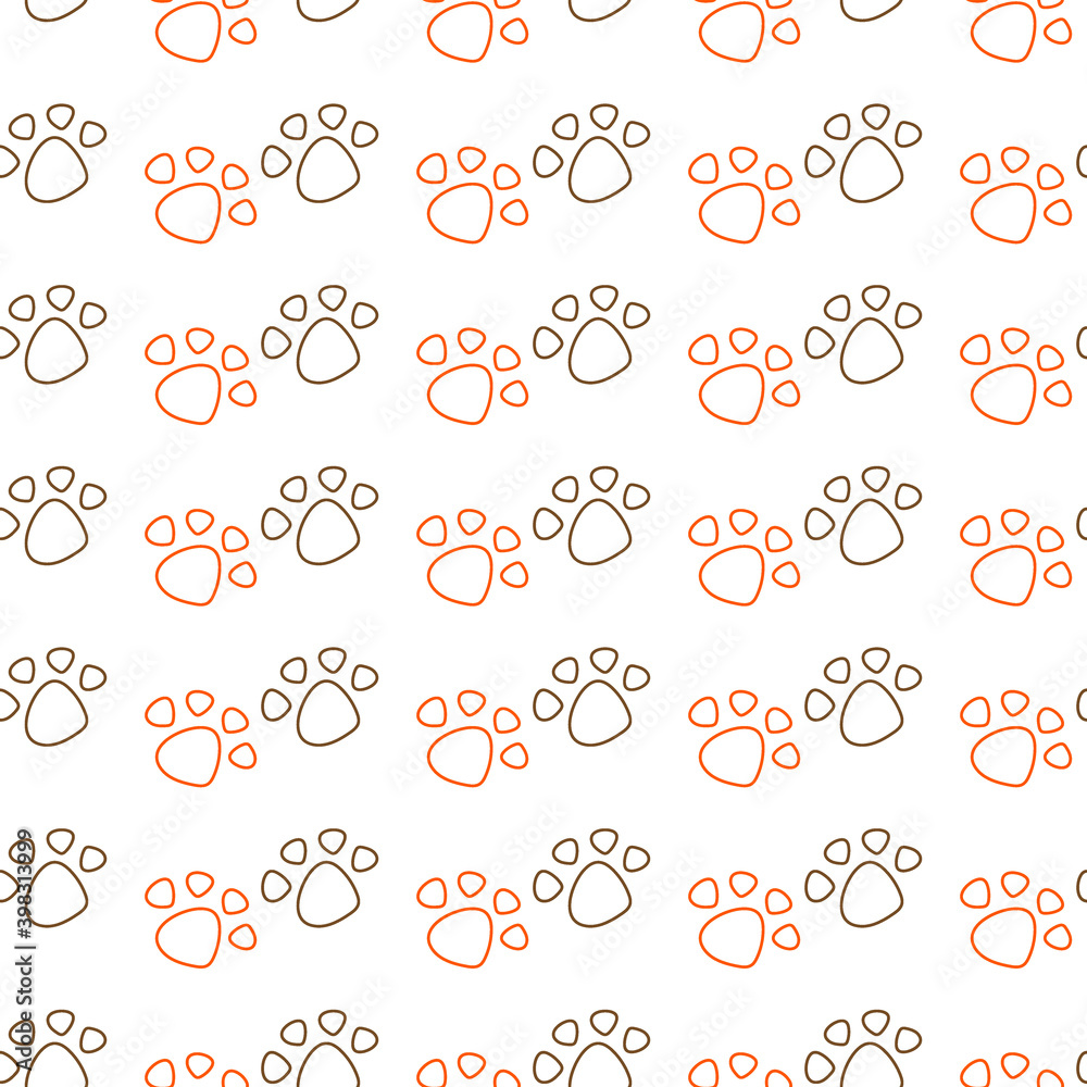 Vector seamless pattern with cat or dog,kitten or puppy footprints. Can be used for wallpaper,fabric, web page background, surface textures. Vector seamless pattern with cat or dog,kitten or puppy footprints. Can be used for wallpaper,fabric, web page background, surface textures.