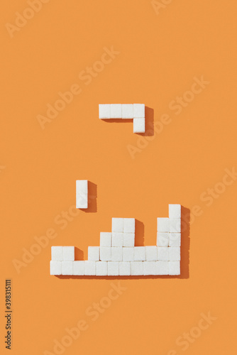 Tetris game from handmade sugar cubes.