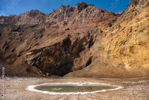 Glacial zero in the crater volcano Mutnovsky. photo