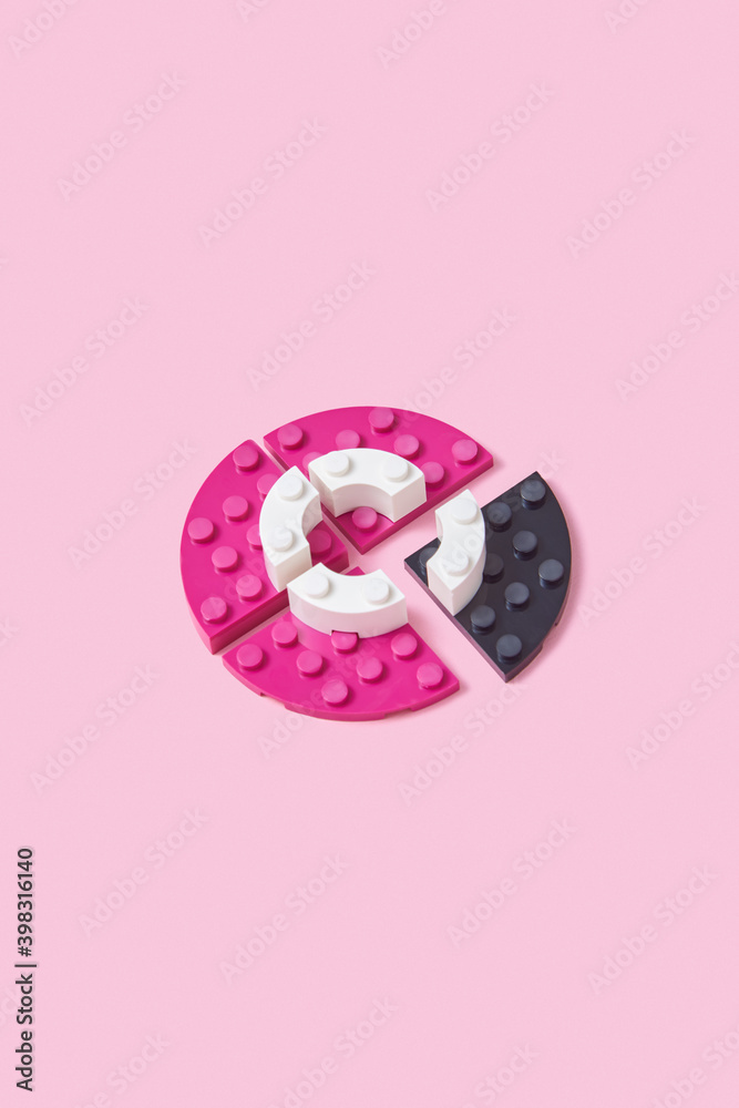 Chart from plastic constructor blocks. Chart from plastic constructor blocks.