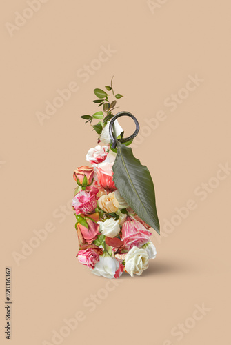 Hand grenade handmade from natural flowers.