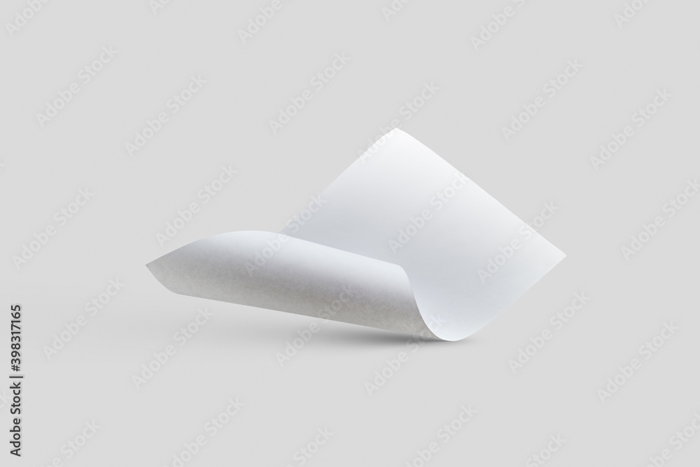 Mock-up blank curved papper sheet. Mock-up blank curved papper sheet.