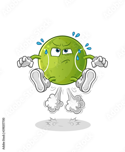  tennis fart jumping illustration. character vector