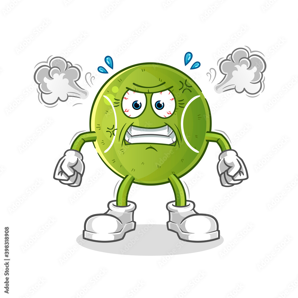 Obraz premium tennis very angry mascot. cartoon vector