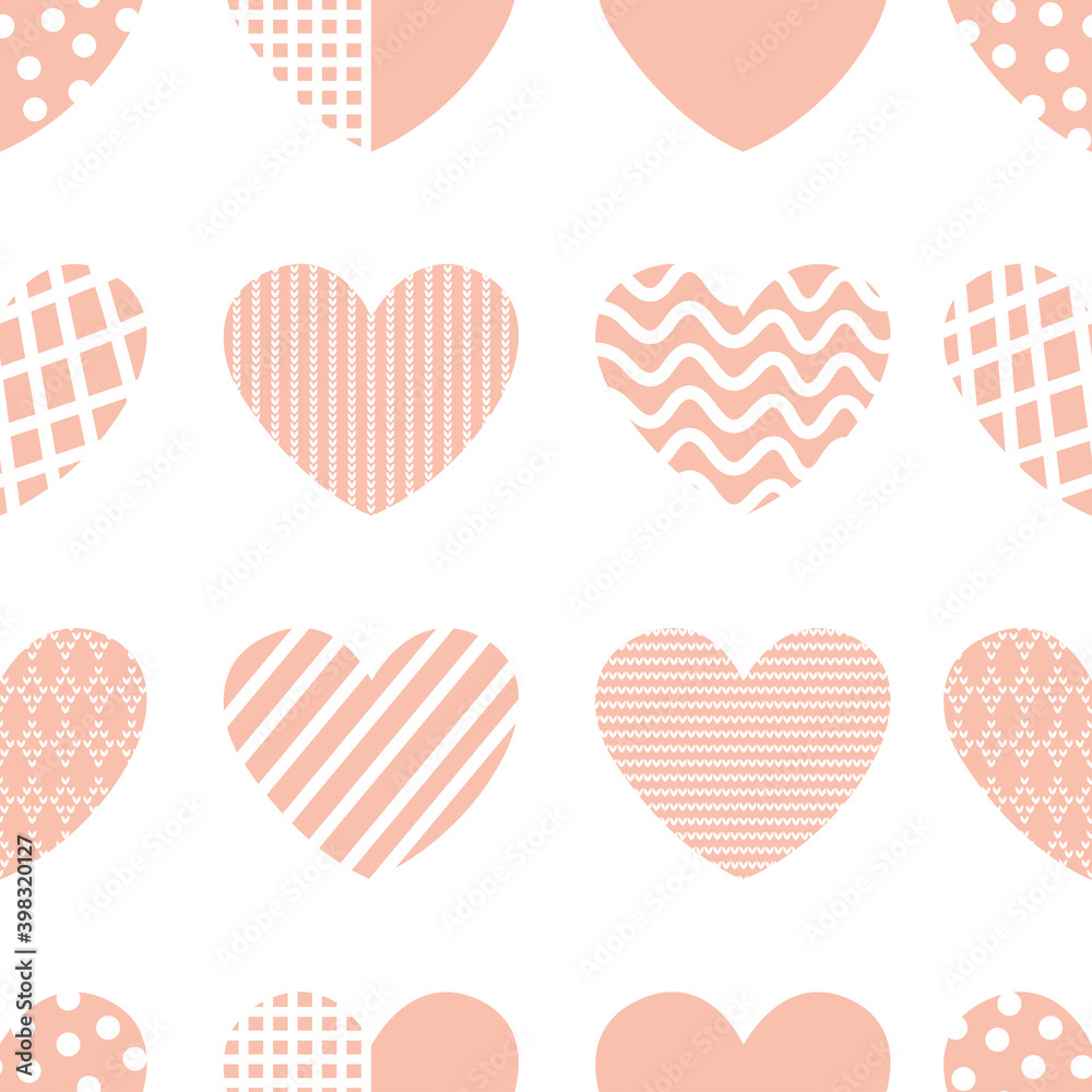 Geometric seamless pattern with the image of hearts. Geometric seamless pattern with the image of hearts.