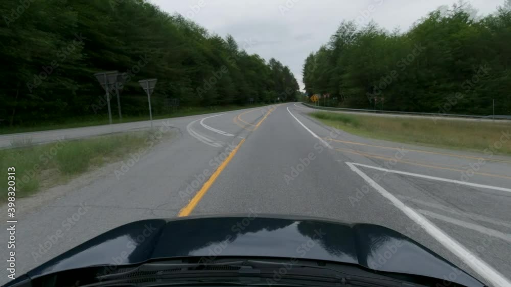 Point of View Hyperlapse of a Car Driving on Scenic Roads Through the Adirondack Mountains of New York