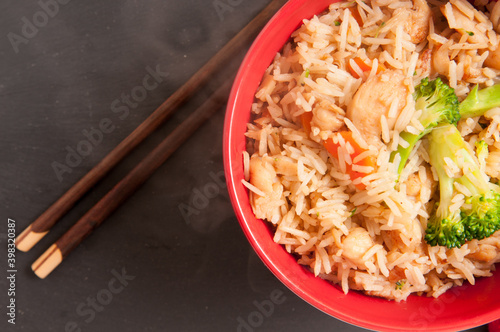 chicken stir fry rice photo