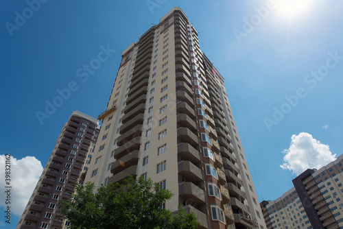 New apartments. Construction site. Production of apartments, social housing.