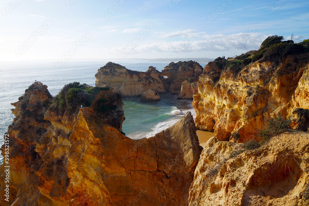 Marinha Beach (Praia da Marina) is a very popular beach with in the Algarve typical rock formations as natural bridges and arches
