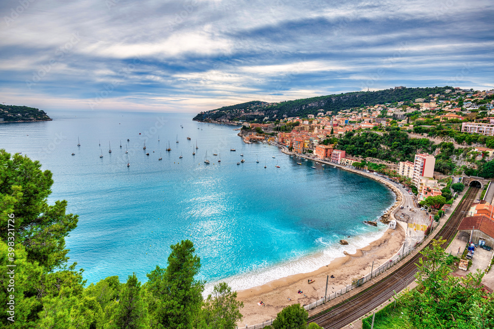 View of the bay of Villefranche-sur-Mer in France