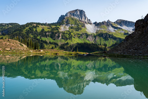 Fototapeta Naklejka Na Ścianę i Meble -  lake reflection in the mountains